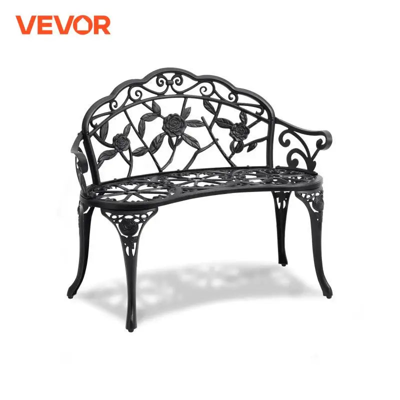 Outdoor Bench Wooden Metal Garden Bench for Outdoors 480 lbs Load Capacity Bench Outdoor Garden Park Bench