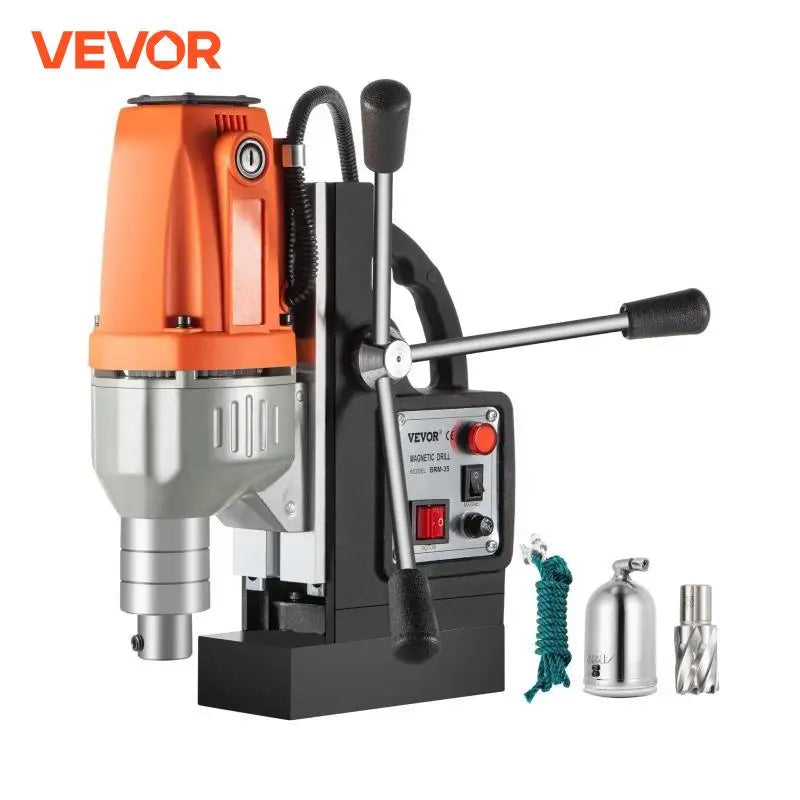 BRM35 50mm Magnetic Drill Press 980W Rocker Lever Electric Bench Drilling Rig Machine for Engineering Steel Structure
