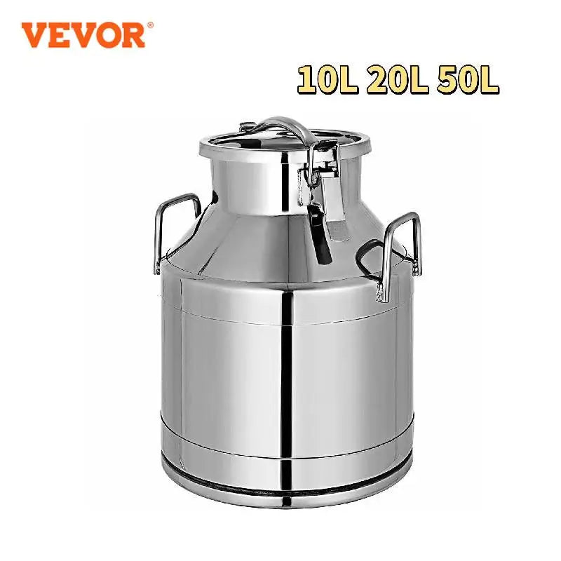 10L 20L 50L Milk Jug Pail Can SStainless Steel Cow Milk Bucket for Oil Wine Water Soup and Oatmeal Storage Transportation