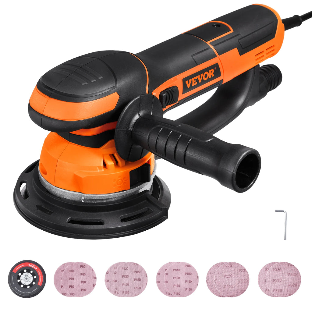 Random Orbital Sander 850W DA&GA Dual Action Orbital Sander 7400PRM 6 Variable Speed Electric Sander w/10PCS Sandpapers