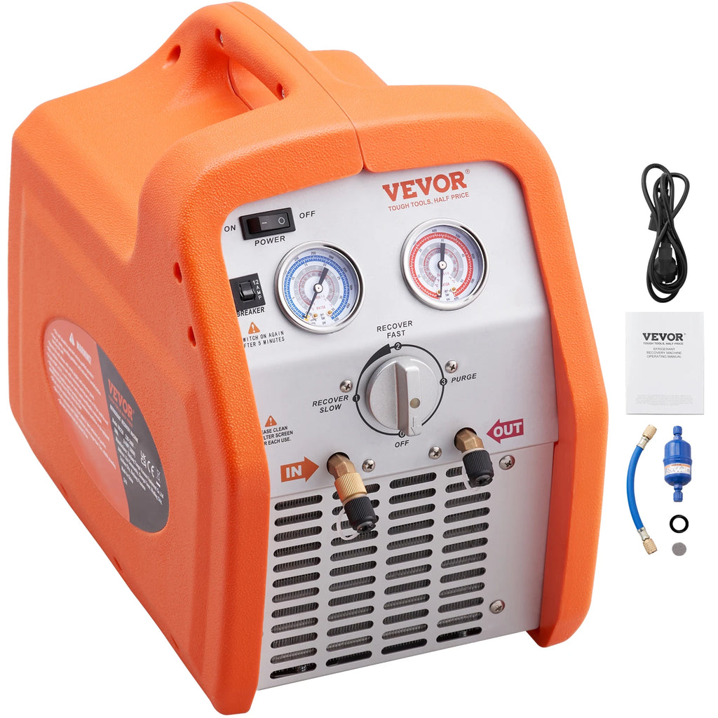 Portable 3/4 HP Refrigerant Recovery Machine - AC Recovery Machine120V Recovery Machine HVAC for Liquid Refrigerant