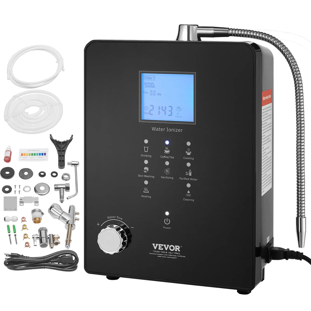 Alkaline Water Ionizer Machine, pH 3-11.2 Alkaline Acidic Hydrogen Water Purifier, 6 Water Settings Home Filtration System