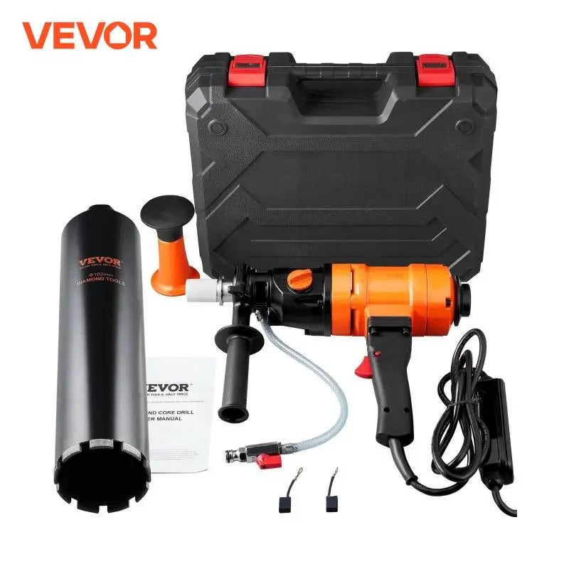 1500W 4in Bit Diamond Core Drill Machine Handheld Concrete Core Drill Rig Wet Stepless Speed Electric Drilling Machine