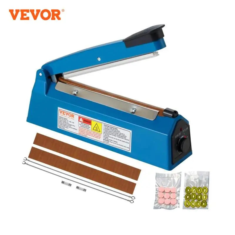 8/12/16in Impulse Poly Bag Sealer Manual Heat Sealing Machine with Adjustable Heating Mode for Plastic Mylar PE PP Bags