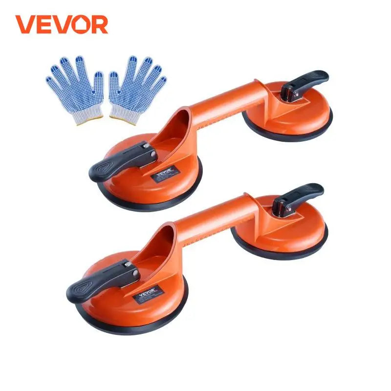 4.7" 2 Pack 330 lbs Glass Vacuum Suction Cup Vacuum with Aluminum Handle for Glass Granite Tile Metal Wood Panel Lifting