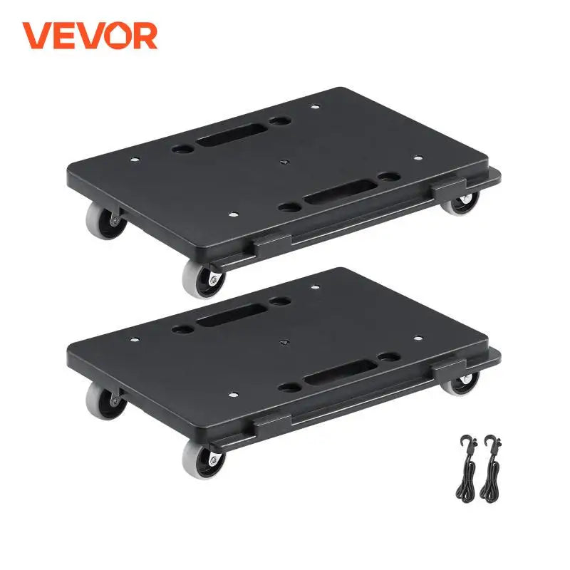 2 Pack Furniture Mover Pallet Trolley 500 lbs Each Count with 4 Wheels Small Flat Dolly Cart for Industrial Machinery