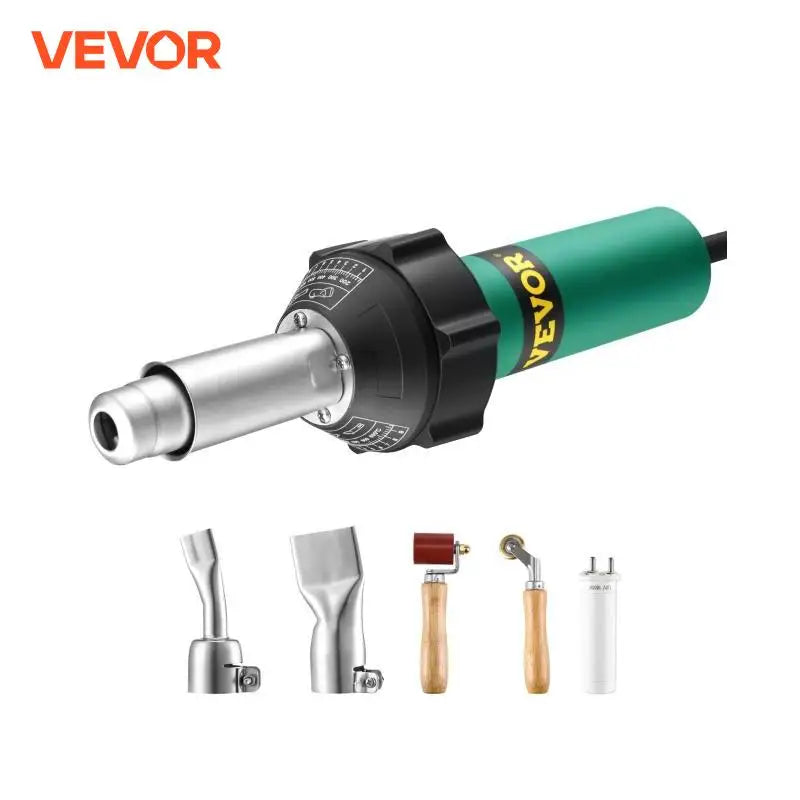 Hot Air Plastic Welder 1600W Hot Welding Gun PVC Heat Gun Plastic Welding Roofing Kit with 2 Nozzles for PE/PVC Pipe Vinyl