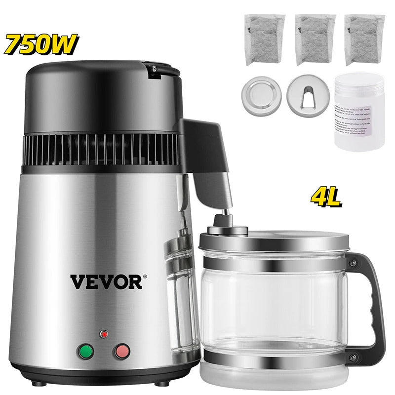 4L Water Distiller Purifier Filter for Drinking Water Bottle Electric Kettle Stainless Steel Cooler Office Home Appliances