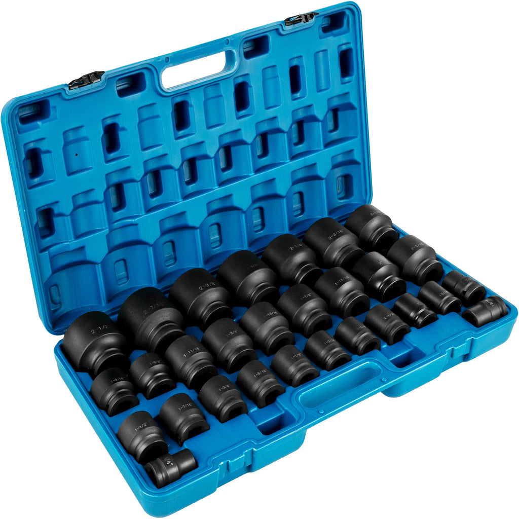 Impact Socket Set 3/4 Inches 29 Piece Impact Sockets 6-Point Sockets Rugged Construction CR-M0 3/4 Inches Drive Socket Set