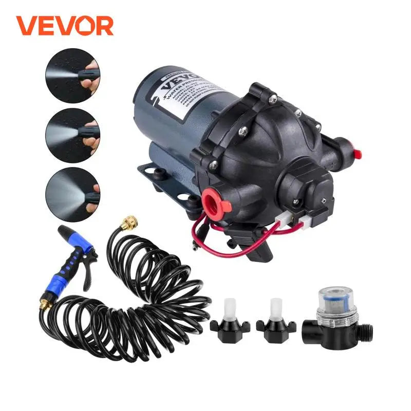 5.5 GPM Washdown Pump Deck Wash Pump Kit 12V 70PSI Boat Marine Yacht RV Water Pump With 25Ft Hose Automatic Diaphragm Pump