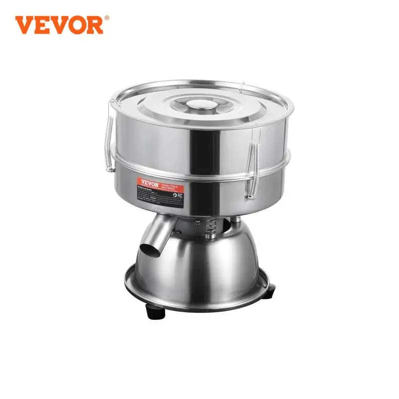 Automatic Electric Vibrating Sieve Stainless Steel Sifter Shaker Machine with 30+50 Mesh Powder Sifter Machine Countertop