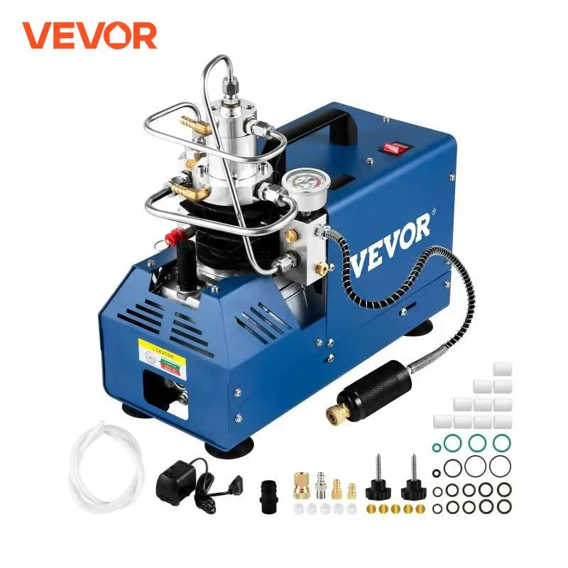 1800W High Pressure PCP Air Compressor Pump 4500PSI/30MPA/300BAR 220V Manual Stop for Paintball, Air Rifle, Diving Bottle