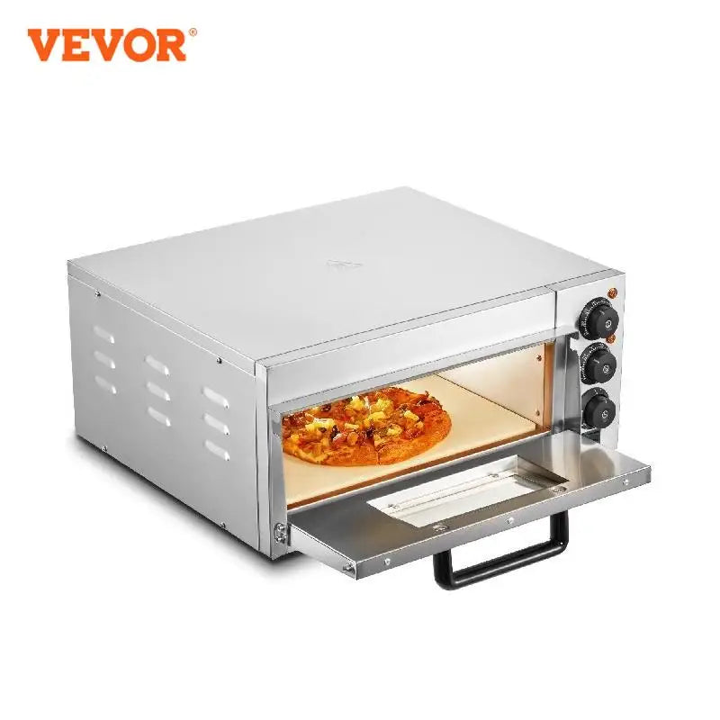 Commercial Pizza Oven Countertop Single Deck Layer Stainless Steel Electric Pizza Oven with Stone and Handle Pizza Maker