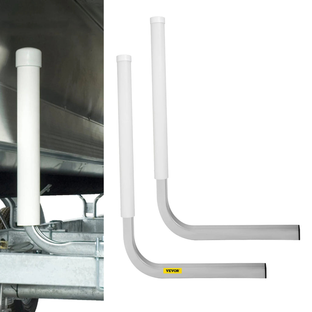22\", 2PCS Steel Trailer Post Guide ons, with White PVC Tube Covers, for Ski Boat, Fishing Boat or Sailboat Trailer
