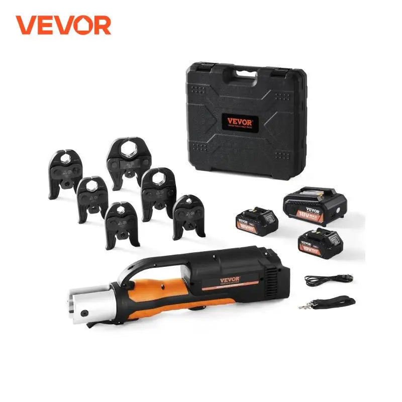 Pro Press Tool 18V Electric Pipe For 1/2 to 2inch Stainless Steel 6 Press Jaws 2PCS 4AH Battery Fast Charger Carrying Case
