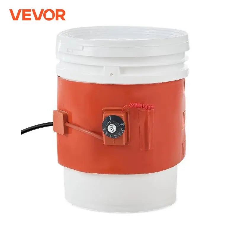 Metal Drum Heater 800Watt 7.75in Pail for 5Gallon Barrel 86-302℉ Adjustable Thermostat High Efficiency Silicone Grease