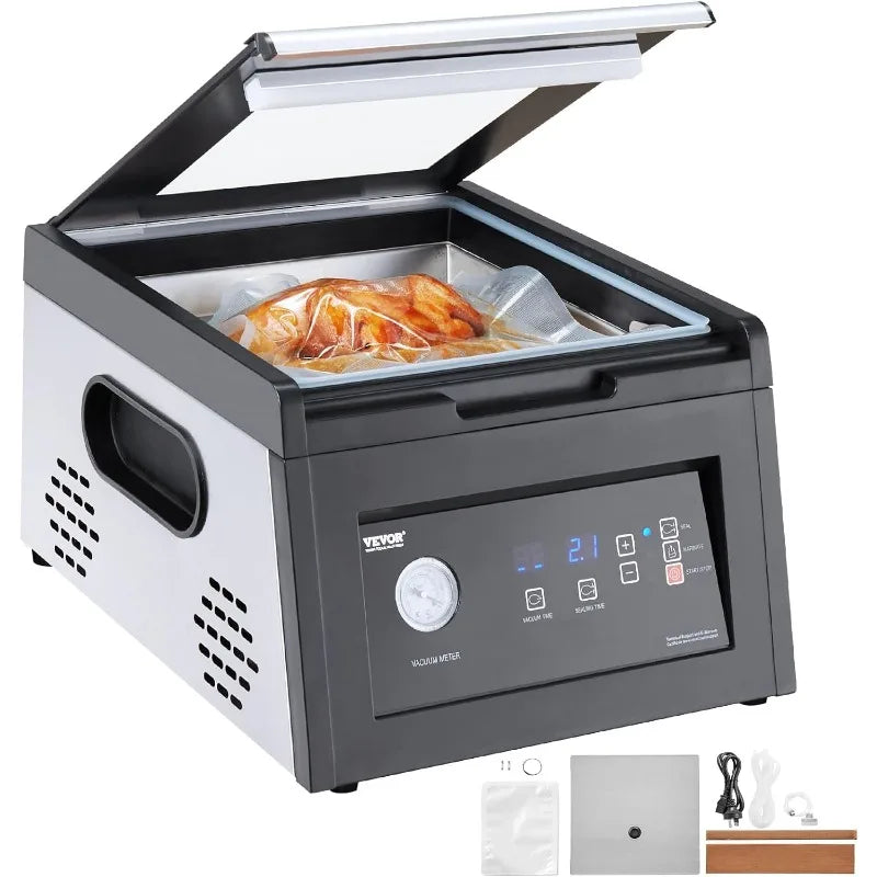 Chamber Vacuum Sealer,380W Vacuum Pump Power,Vacuum Packing Machine for Wet Foods,Compact Design with 11.5" Sealing Length