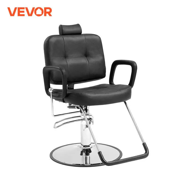 Salon Chair Max Load Weight 330 lbs Black Hydraulic 360° Swivel Hair Barber Chair with Footrest for Beauty Spa Shampoo