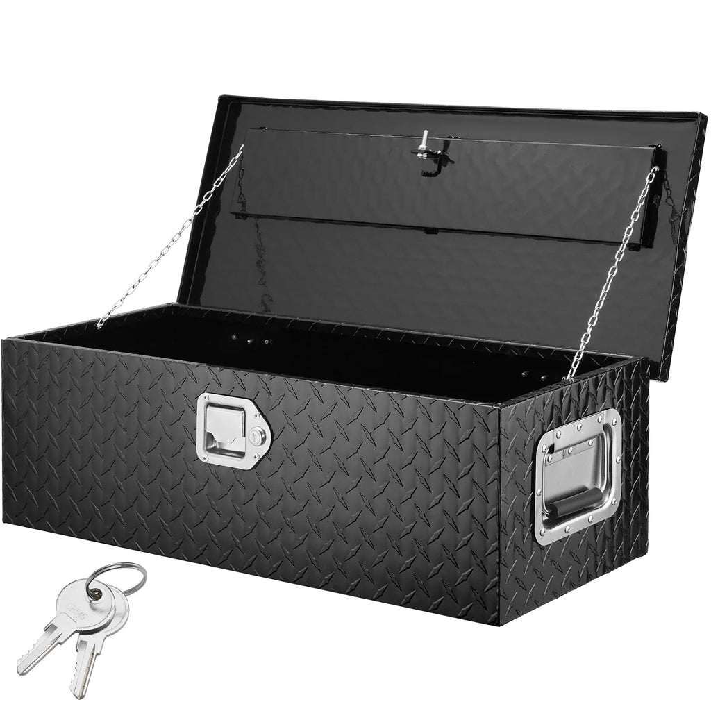 Heavy Duty Aluminum Truck Bed Tool Box with Lock Keys Storage Tool Box Chest Box Organizer for Pickup RV Trailer Truck Bed
