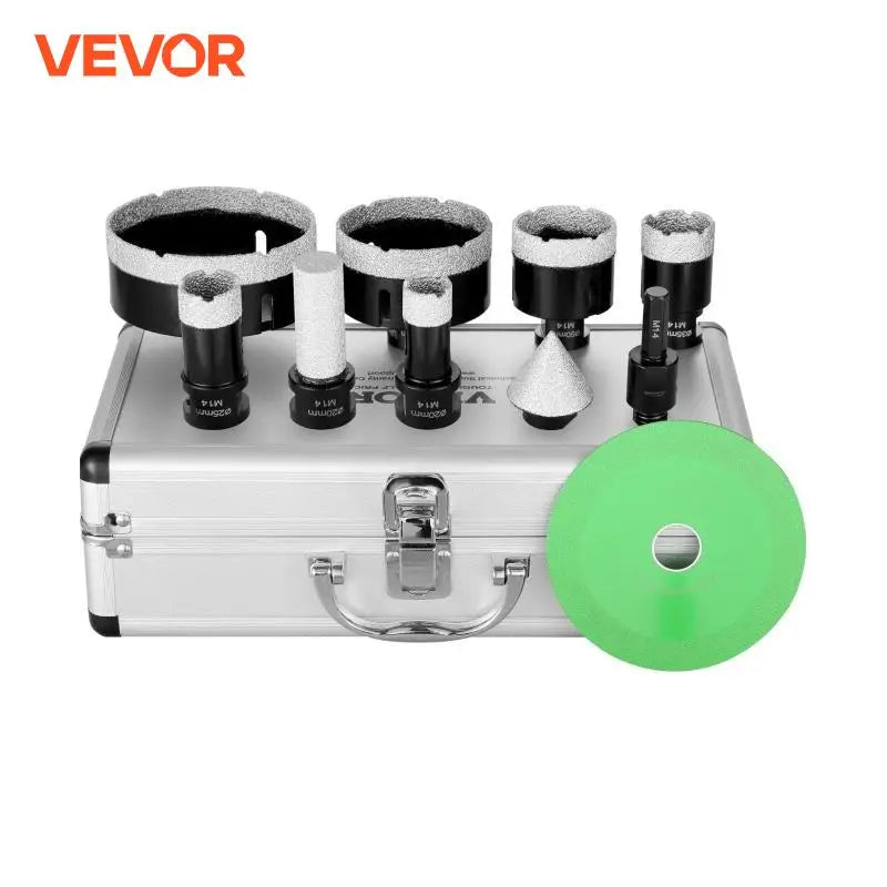 6/7/8/10/11 PCS Diamond Core Drill Bit Set Diamond Hole Saw Kit Finger Milling Bit Cone Bit Saw Blade and Storage Case