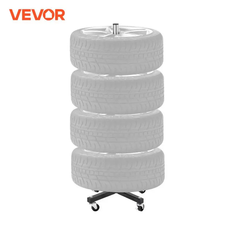 Tire Rack with Wheels Heavy-Duty Steel Tire Tree Stand for 4 Tires with Rims Max 220LBS Load Capacity for Garage Workshop