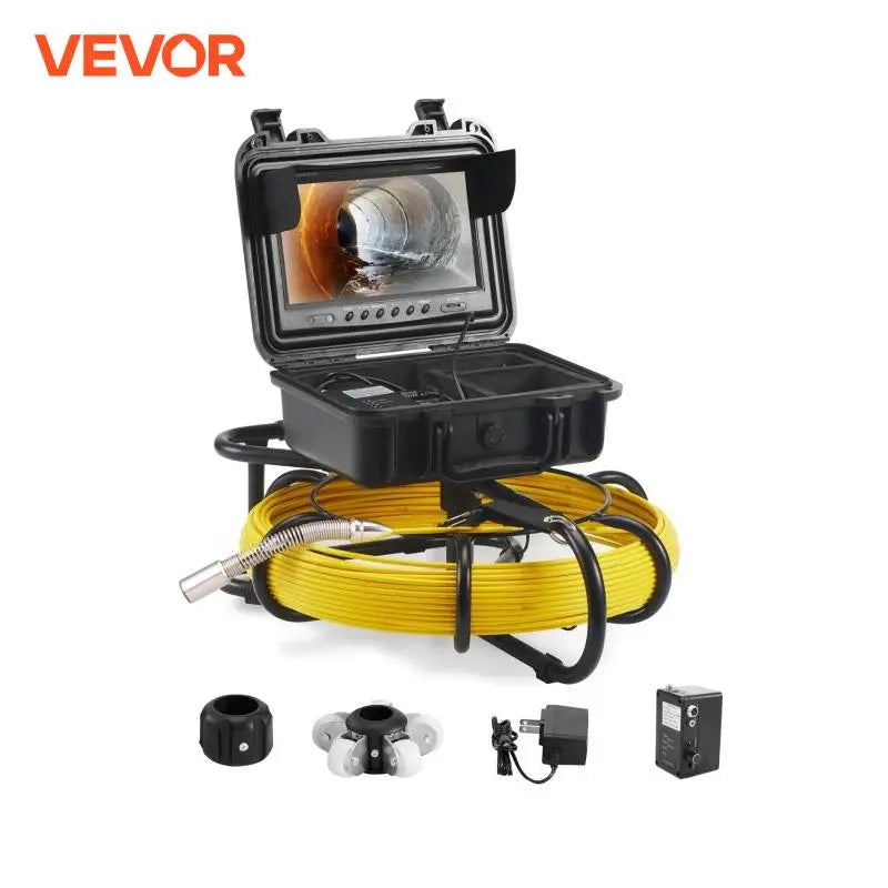 Sewer Camera 9" Screen Pipeline Inspection Camera w/ DVR Function Waterproof Camera w/12 Adjustable LEDs and 16 GB SD Card