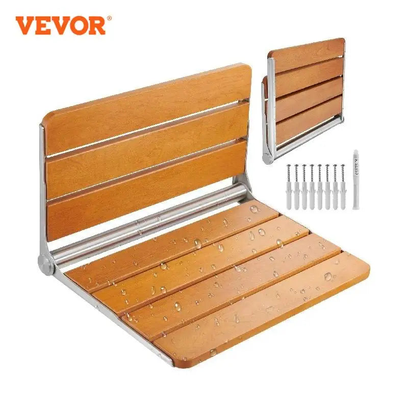 Folding Shower Seat Wall Mounted Fold Up Shower Bench   Space Saving Home Care Fold Down Shower Chair for Pregnant Women