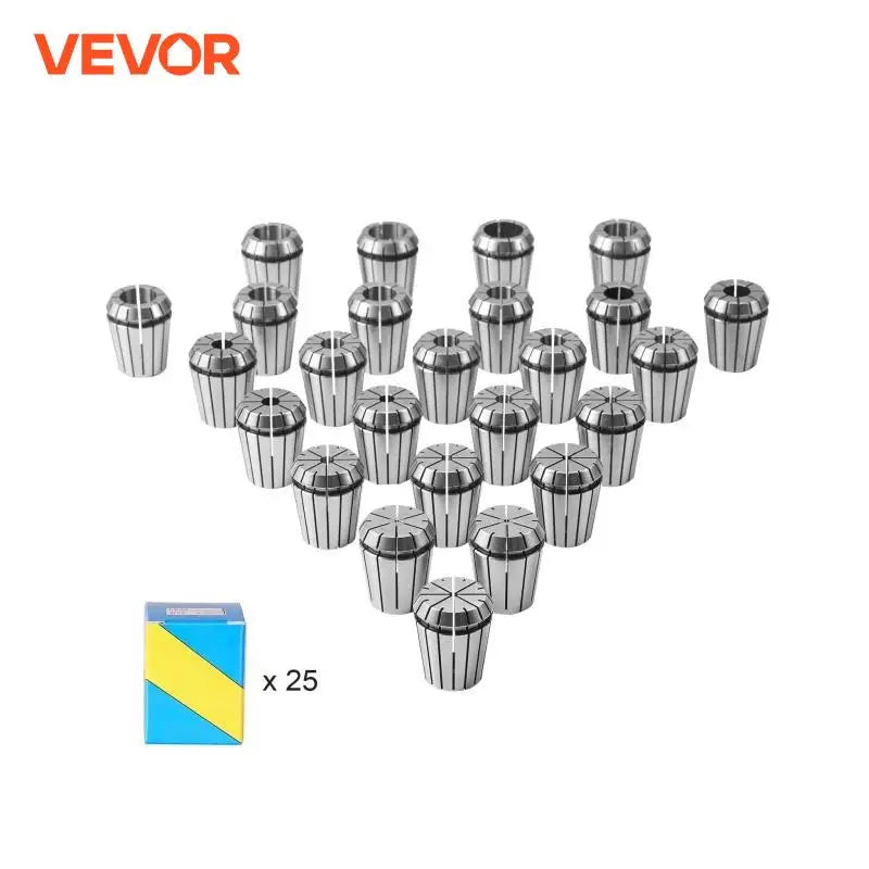 25 pcs ER32 Collet Set Spring Collet Chuck Set Lathe Chuck Tool with Storage Boxes for CNC Engraving Machine Milling