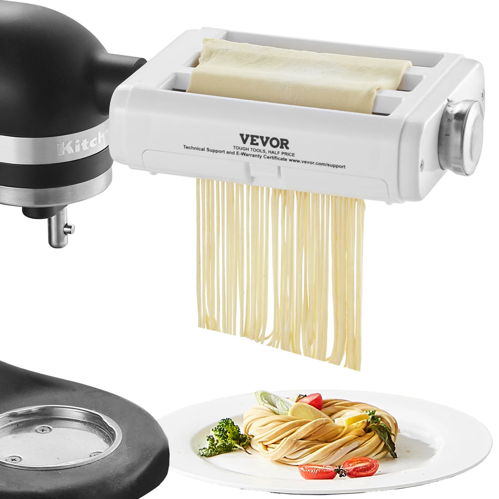 Pasta Attachment for KitchenAid Stand Mixer 3-IN-1 Stainless Steel Pasta Roller Cutter Set Including Pasta Sheet Roller