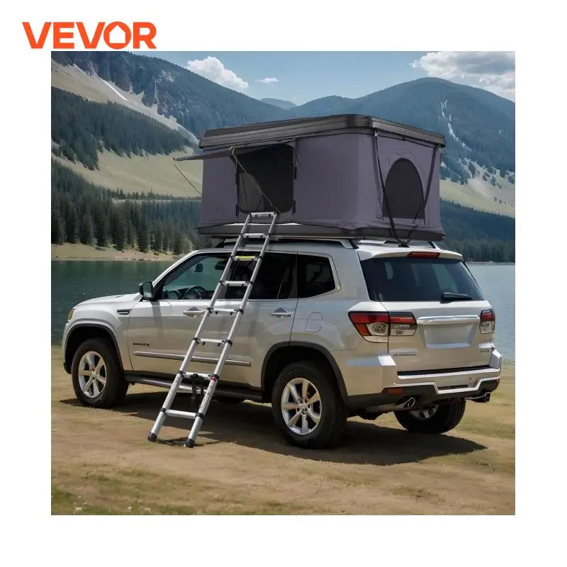 Rooftop Tent Hard Shell Roof Top with Telescopic Ladder Thick Mattress Waterproof Windproof for Jeep SUV Van Pickup Truck