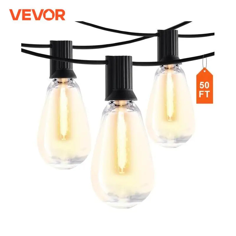 LED Outdoor String Lights 2700K Dimmable Outside Patio Lights Waterproof Hanging Lights for Porch Backyard Garden Balcony