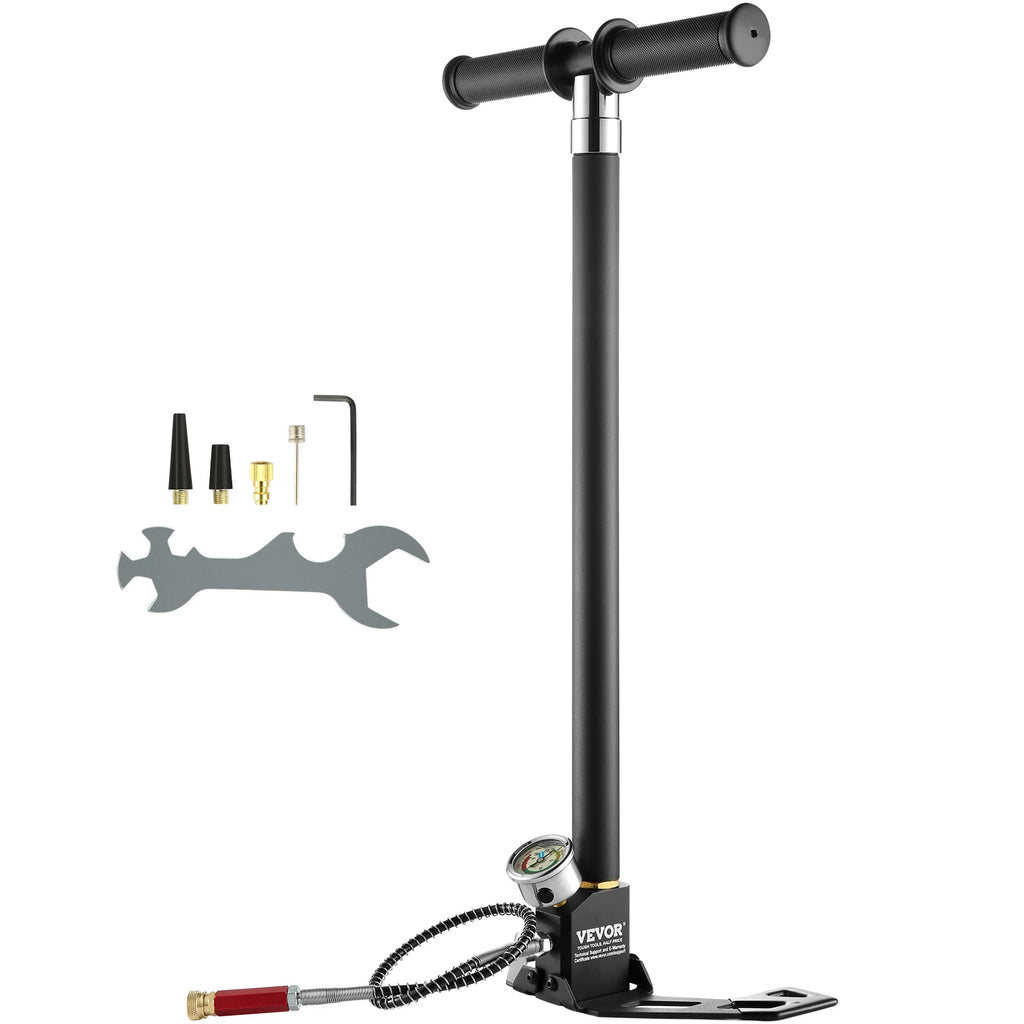 PCP Hand Pump 4 Stage 30Mpa 4500PSI High Pressure PCP Air Rifile Filling Stirrup Pump for Airguns, Paintball Filling, Tire