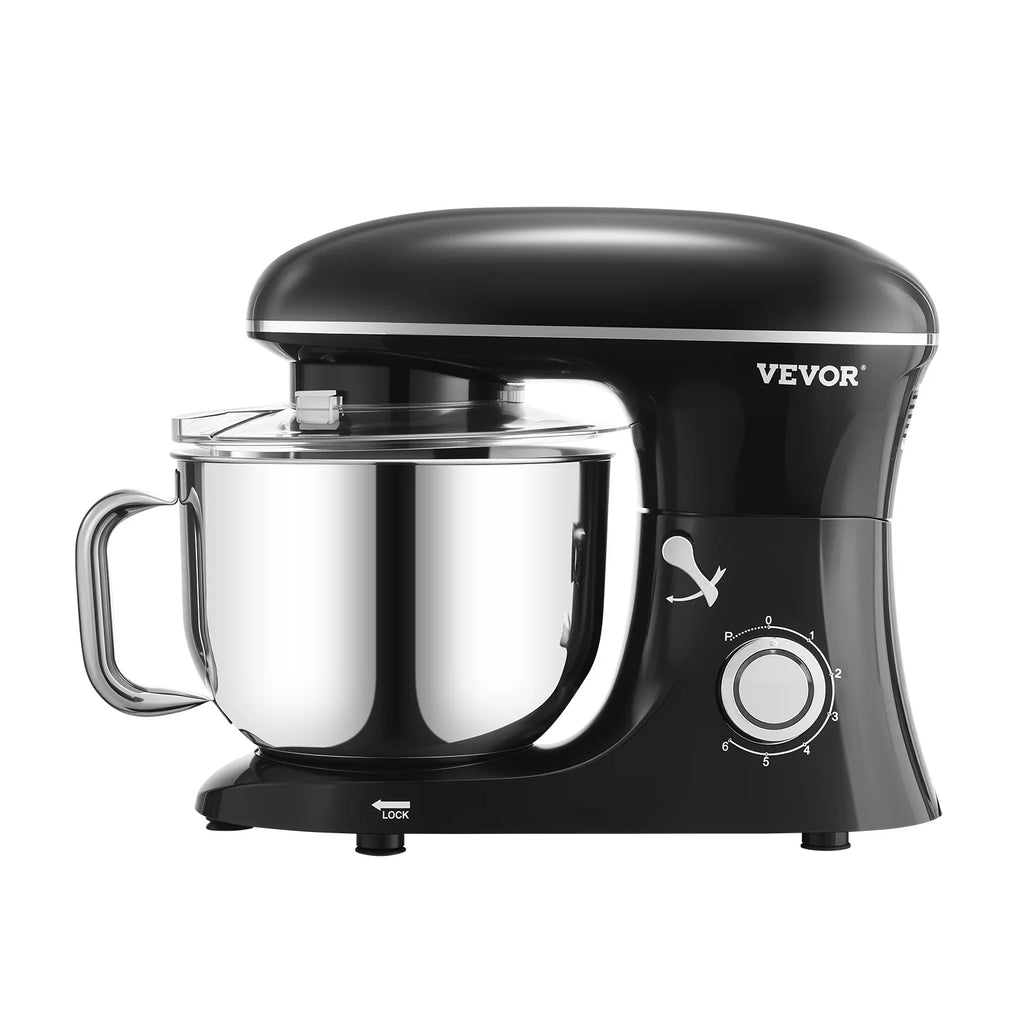 Stand Mixer, 6 QT Dough Mixer, 660W 6 + P Speeds Tilt-head Food Mixer with Stainless Steel Bowl, Dough Hook, Wire Whip