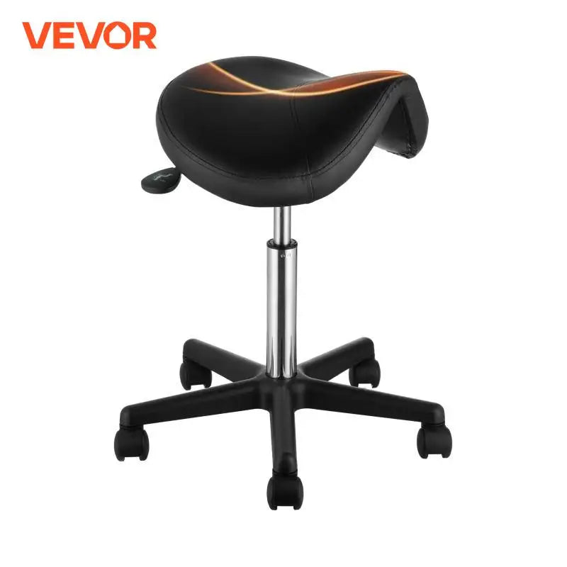 Ergonomic Saddle Stool with 5 Swivel Casters 360° Rotation 20.1-28 in Height Adjustable Round Stool for Bar Salon Office