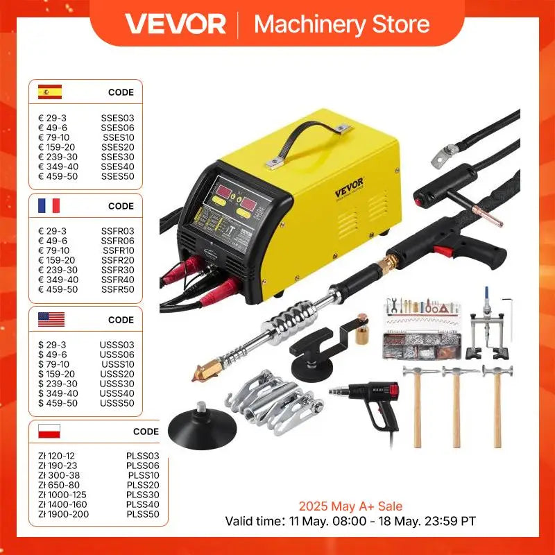 Stud Welder Dent Repair Kit 5KW Welder Machine with Auto/Manual Welding 10 Modes Spot Welding Repair Tool for Auto Repair