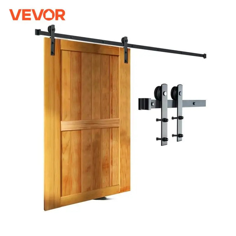 8FT Sliding Barn Door Hardware Kit 330 LBS Loading Heavy Duty Barn Door Track Kit for Single Door Fit 3.7-4.3FEET Wide