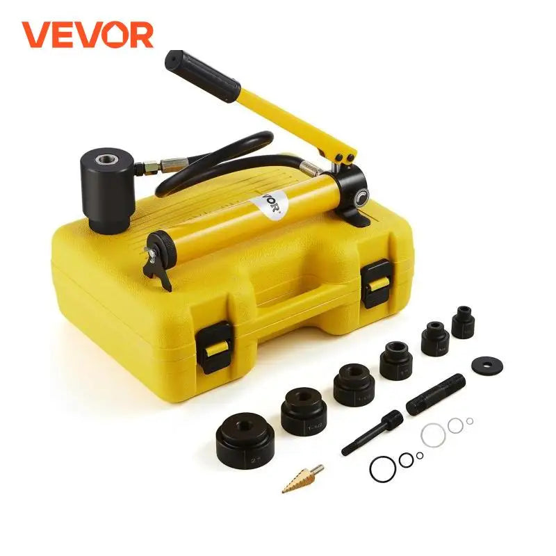 10Ton Hydraulic Knockout Punch Driver Kit 1/2"-2" w/ 6 Dies Carbon Steel Sheet Hole Opener Repair Tool Manual Hole Digger