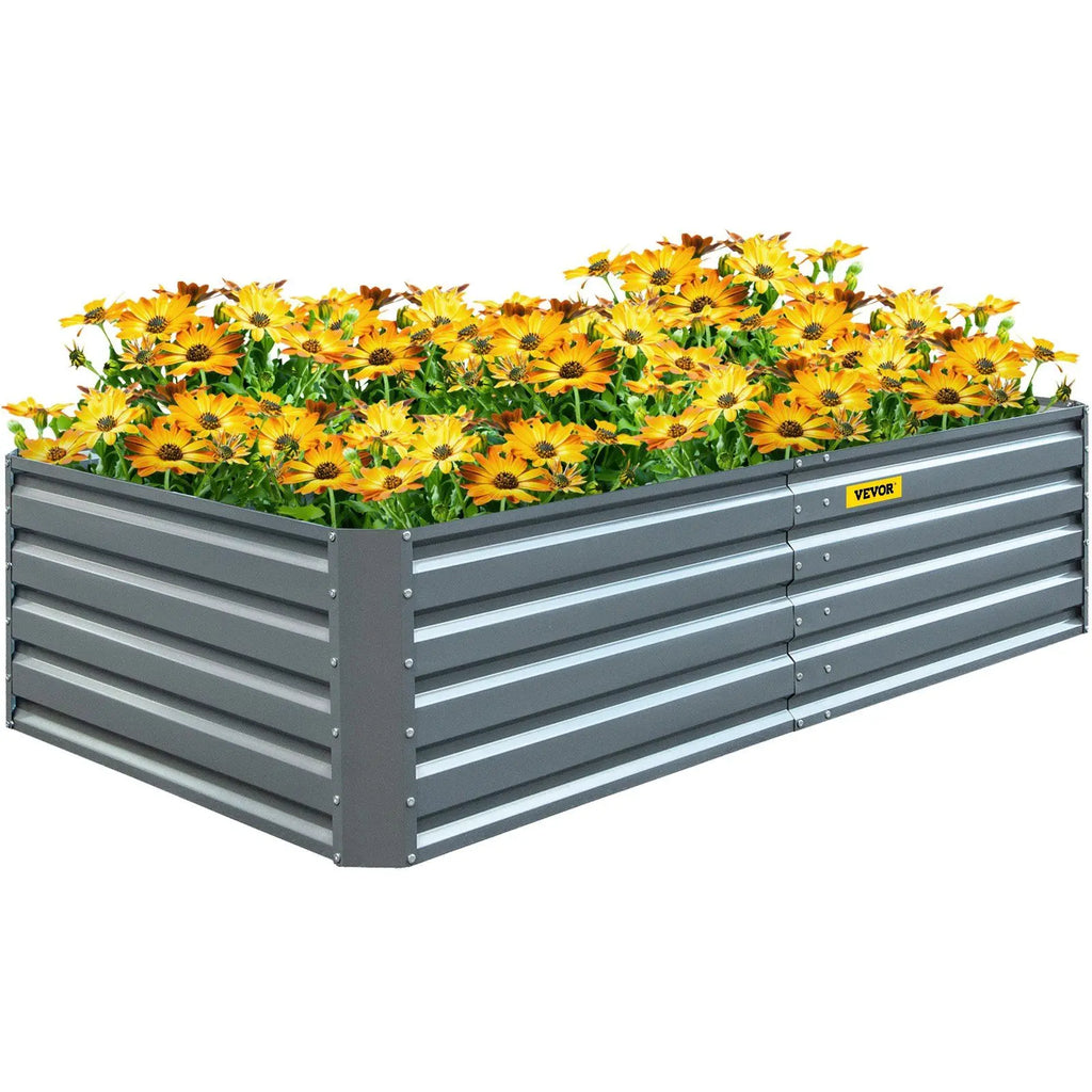 Galvanized Raised Garden Bed, 80" x 40" x 19" Metal Planter Box, Planter Boxes Outdoor for Growing Vegetables,Flowers