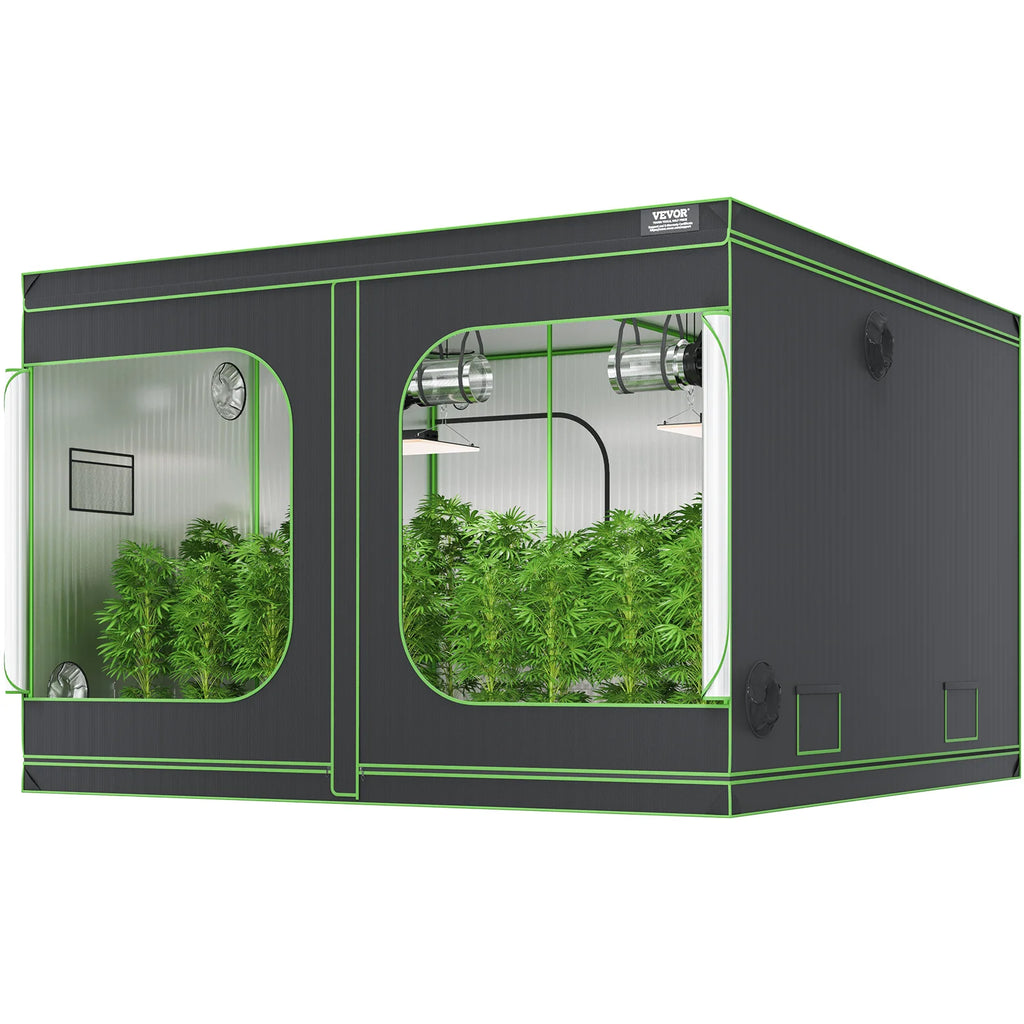 10x10 Grow Tent High Reflective 600D-2000D Mylar Hydroponic Growing Tent with Observation Window Tool Bag for Plants Grow
