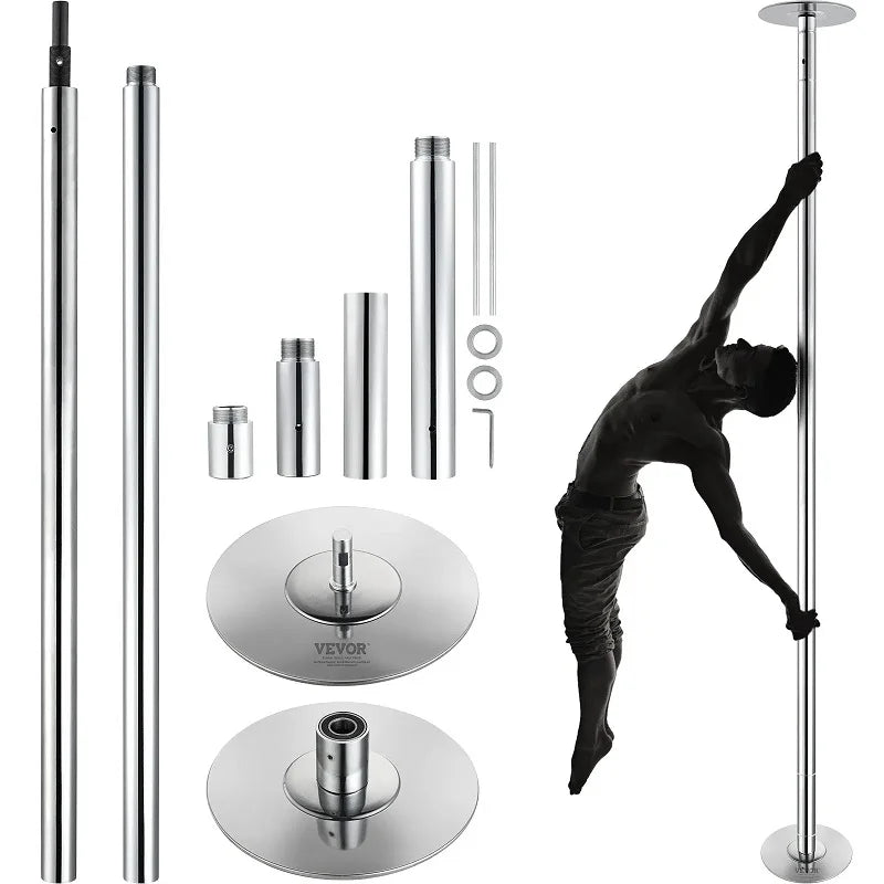 Professional Dancing Pole, Spinning Static Dancing Pole Kit, Portable Removable Pole, 45mm Heavy-Duty Stainless Steel Pole