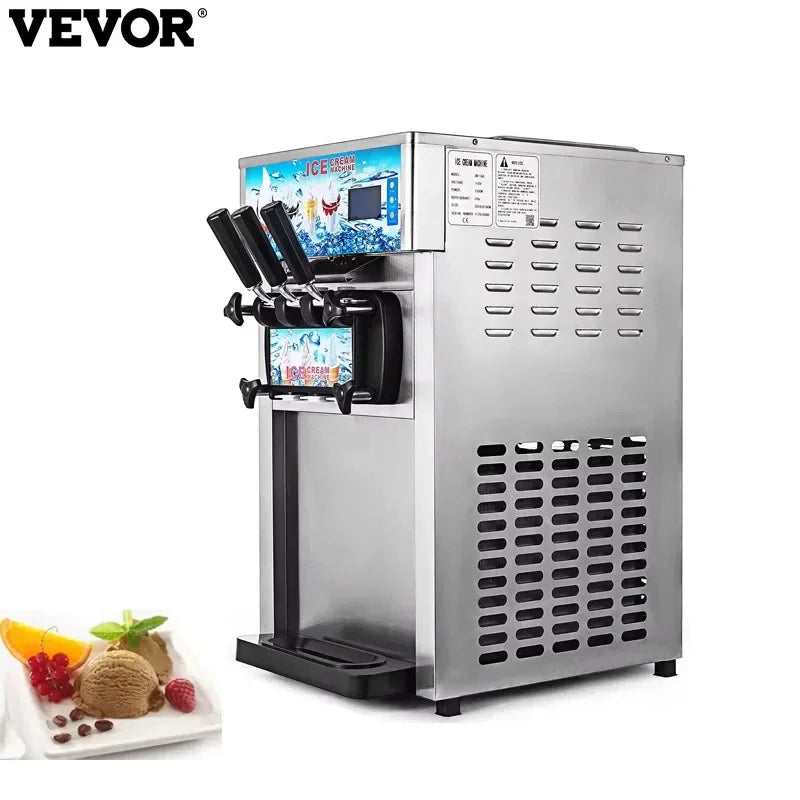 Commercial  Ice Cream  freezer Machine 3-flavor Yogurt Maker  One-click Clean 18L/H LCD Display new soft ice cream machine