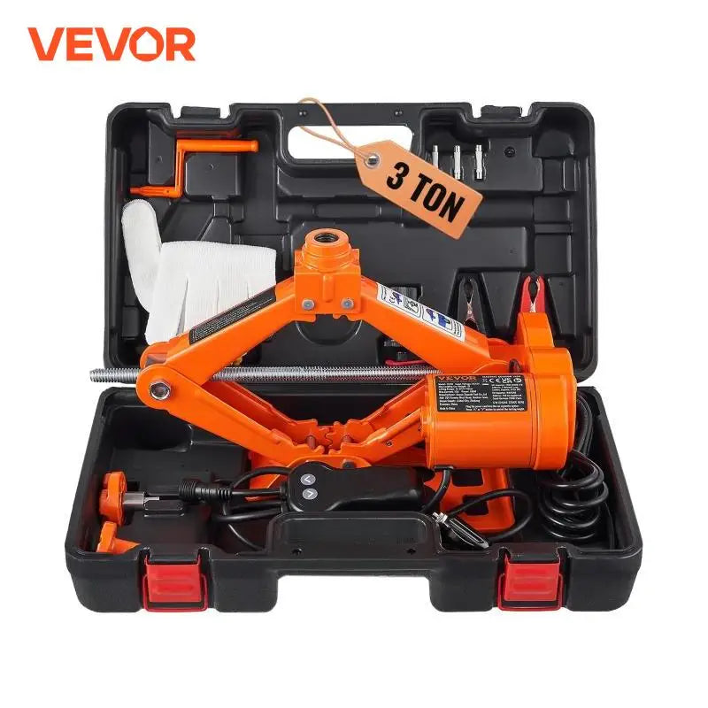 Electric Car Jack 3 Tons/6600 lbs 12V Electric Scissor Jack Portable Car Jack for SUV Truck Sedan Tire Change Replacement