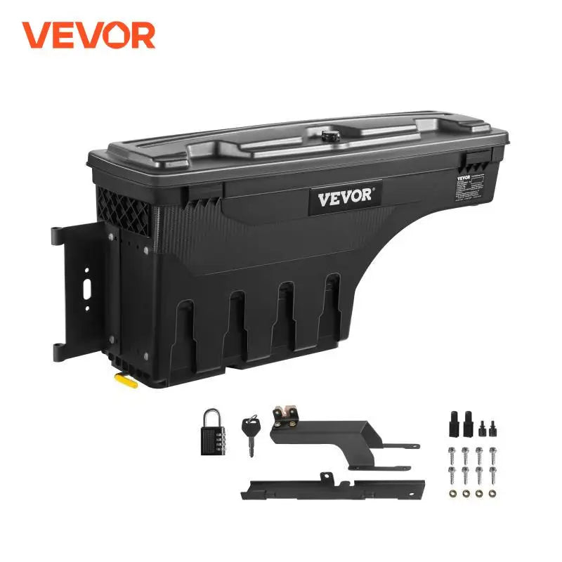 Truck Bed Storage Box, Lockable Lid, Waterproof ABS Wheel Well Tool Box 6.6 Gal, Compatible with Chevrolet Silverado 1500