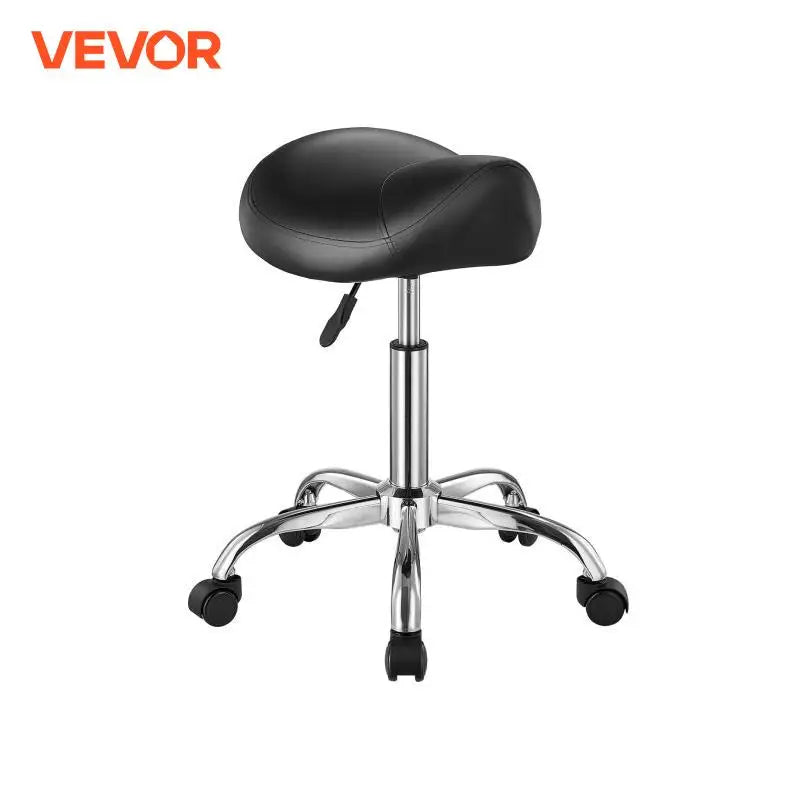 Saddle Stool w/ Wheels 450 LBS Weight Capacity Height Adjustable Ergonomic Swivel Saddle Chair for Salon Spa Tattoo Clinic