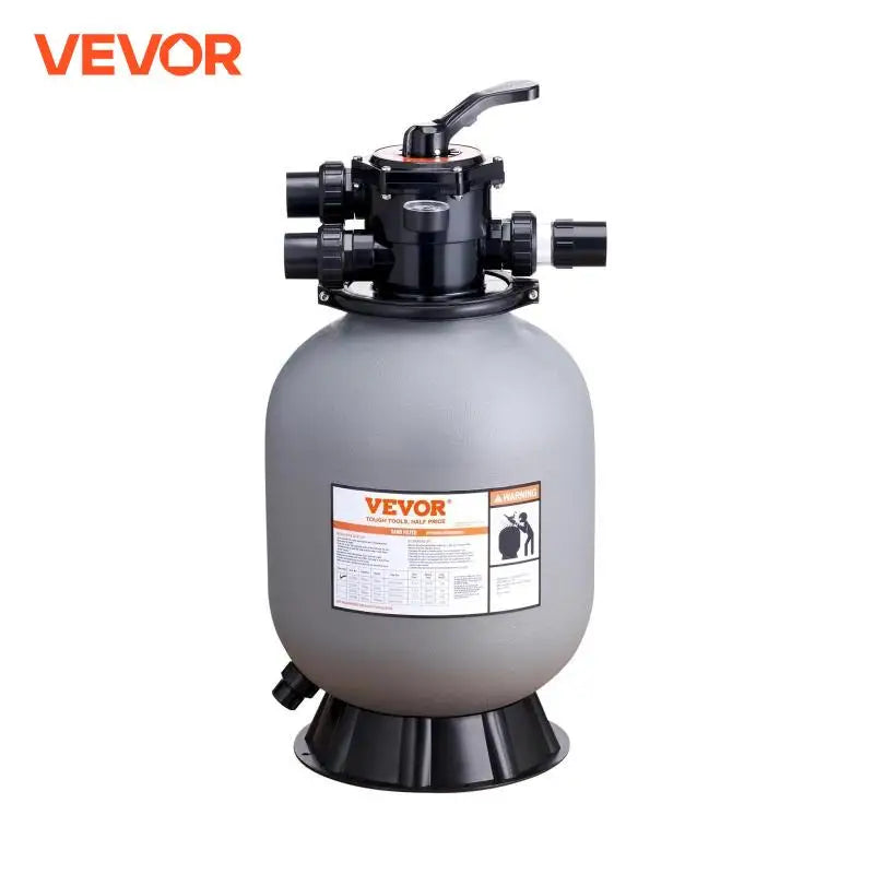 16/19/22/24 Inch Sand Filter with 7-Way Multi-Port Valve&High GPM Flow Rate Above Inground Swimming Pool Sand System，Gray