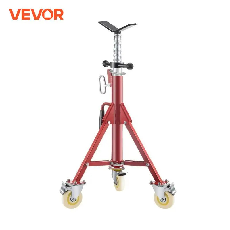 Pipe Holding Stand with Roller Head V-Head 2/4 Ball Transfer Folding Tripod Jack 12in Pipeworking Supporting Clamped Tool