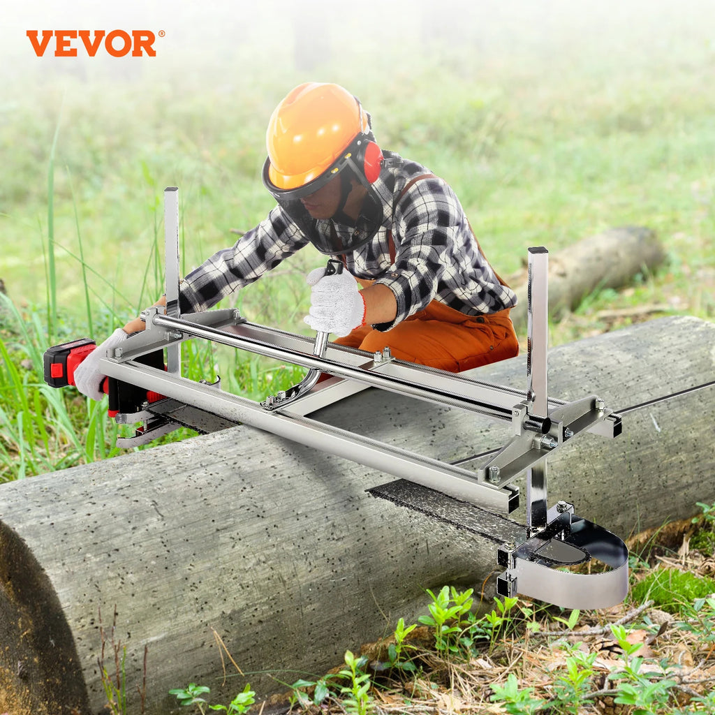 Chainsaw Mill Portable Milling Guide Bar Sawmill Adjustable Width Wood Lumber Cross Cutting Galvanized Steel Chainsaw Mill