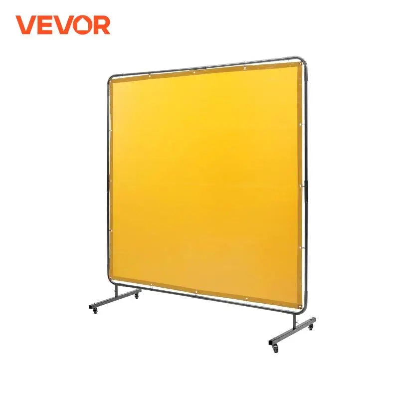 Welding Screen with Frame 6' x 6' Welding Curtain Screen Flame-Resistant Vinyl Welding Protection Screen Yellow/Green/Red