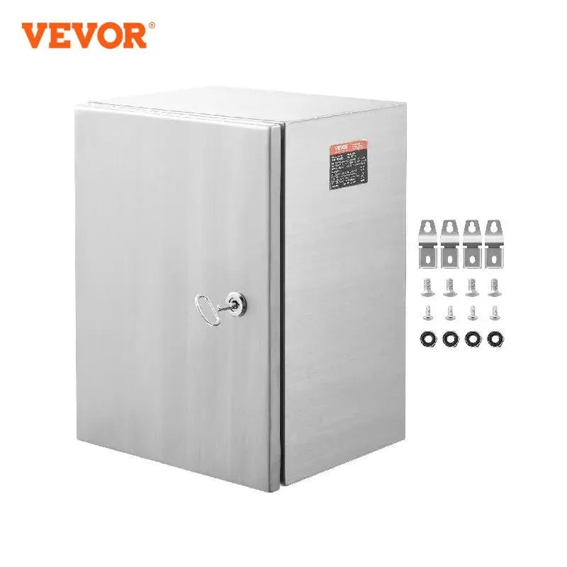 Steel Electrical Box 304 Stainless Steel Electrical Enclosure Box Outdoor with Mounting Plate Hinges Lock IP66 Waterproof