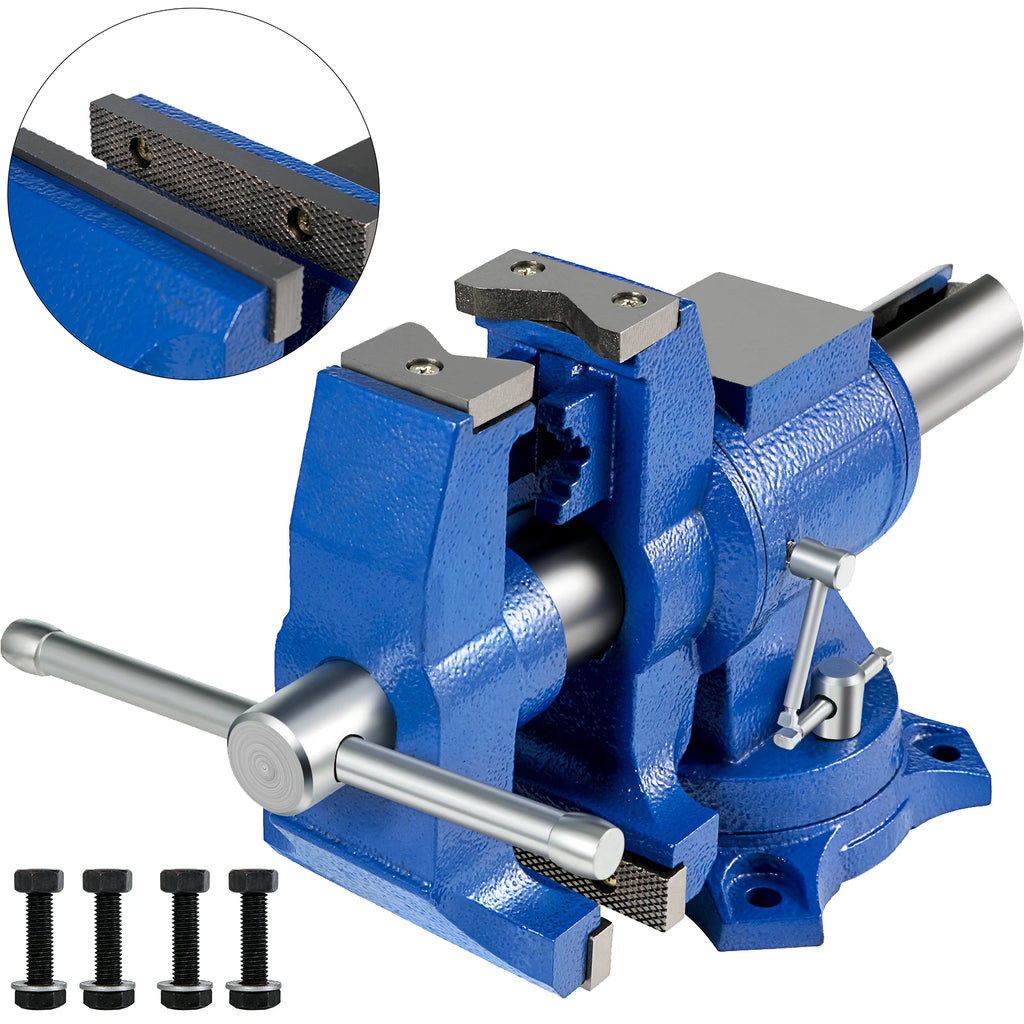 5" Multipurpose Bench Vise 360° Swivel Rotating Vise Head/Body 30Kn Clamping Force for Clamping Fixing Home Hand Tool